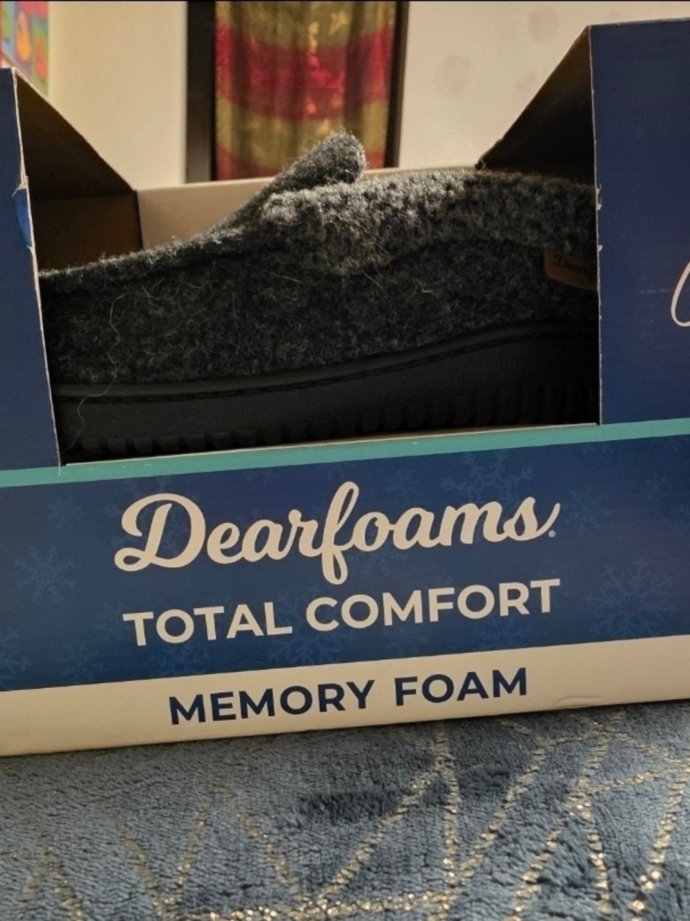 dearfoams Men’s Dark Gray Felt Slip-On Loafers